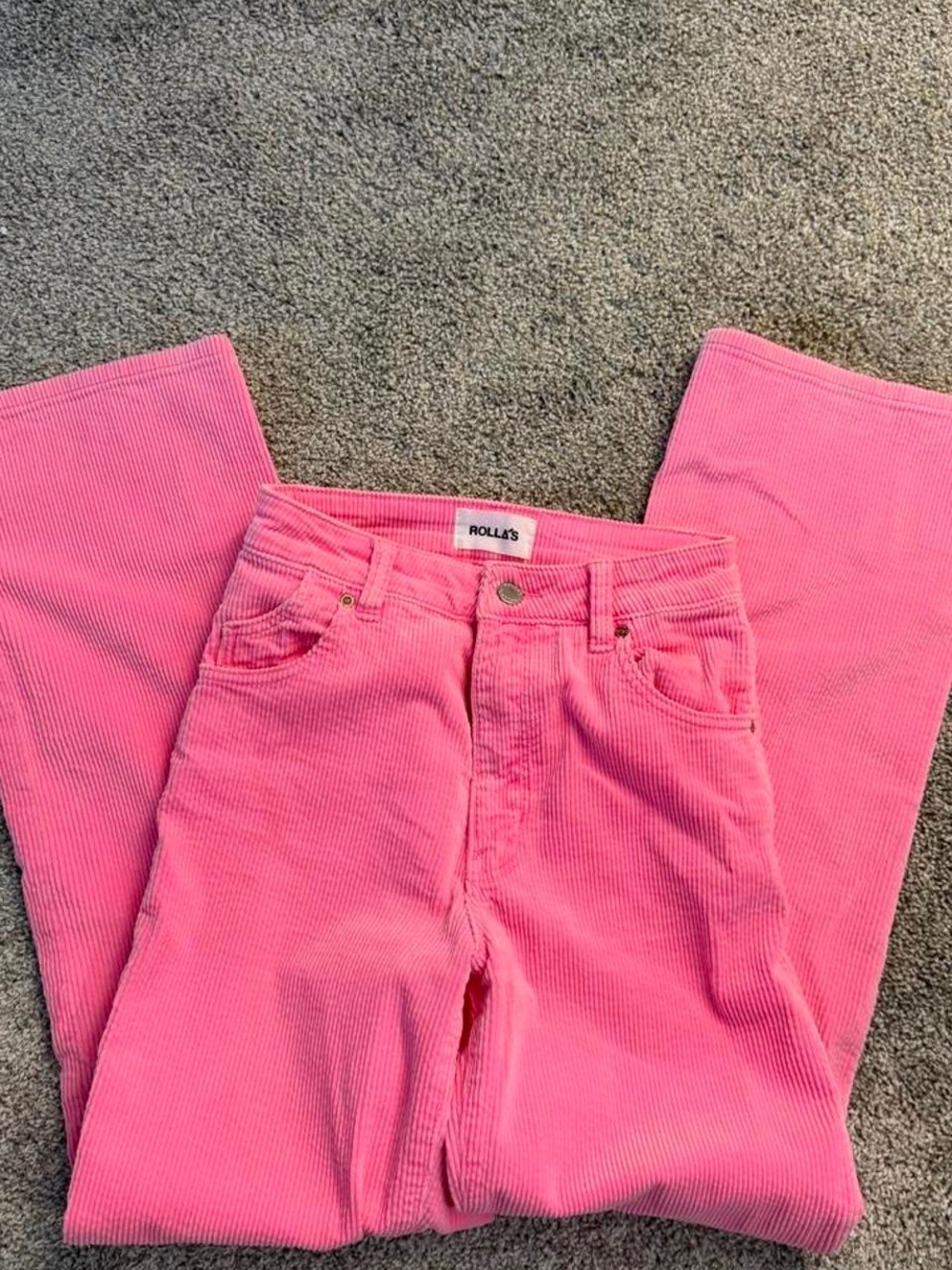 ROLLA'S Pink Corduroy Wide-Leg Jeans